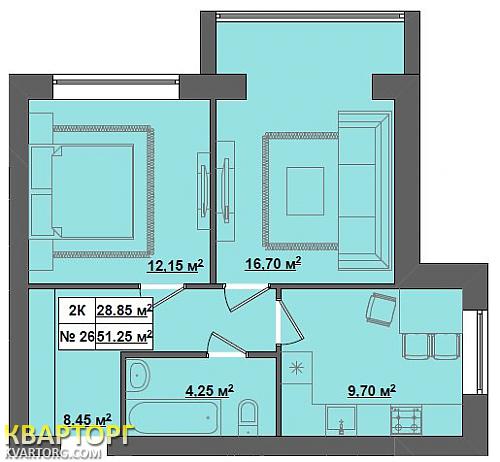 Sell 2-room apartment. Киев,  Большая Окружная — photo 8