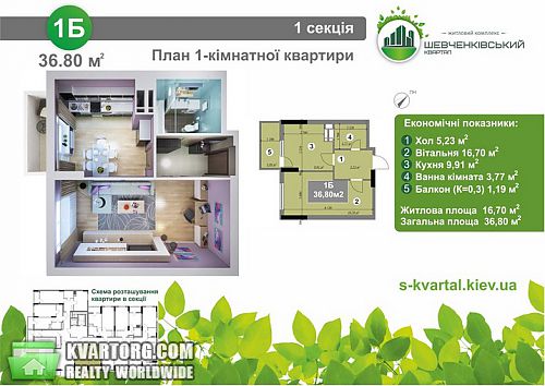 Sell 1-room apartment. Киев, Новоукраинская — photo 2