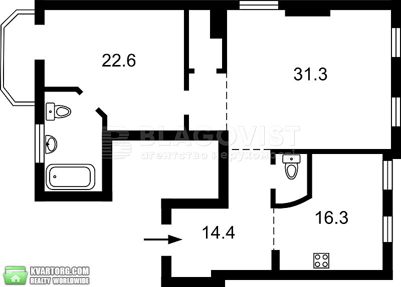 Sell 2-room apartment. Киев,  Паньковская — photo 9