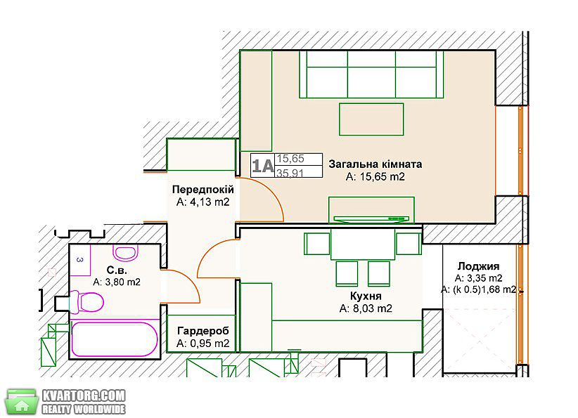 Sell 1-room apartment. Киев, Джерельная ул. — photo 5