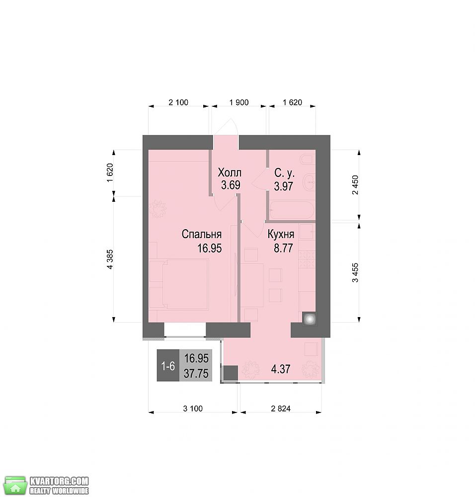 Sell 1-room apartment. Киев, Соболрная — photo 2
