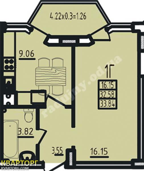Sell 1-room apartment. Одесса, Радужный — photo 2