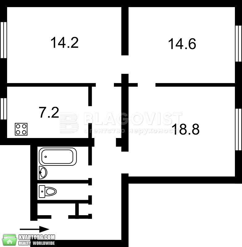 Sell 3-room apartment. Киев,  Гагарина пр — photo 3