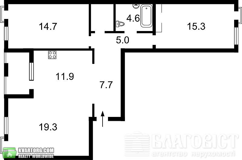 Sell 2-room apartment. Киев, Регенераторная — photo 4
