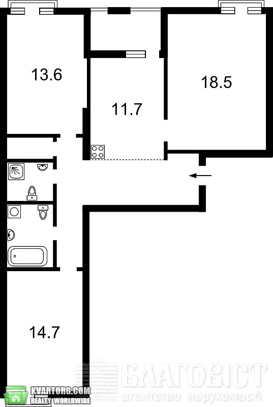 Sell 3-room apartment. Киев, Регенераторная — photo 3