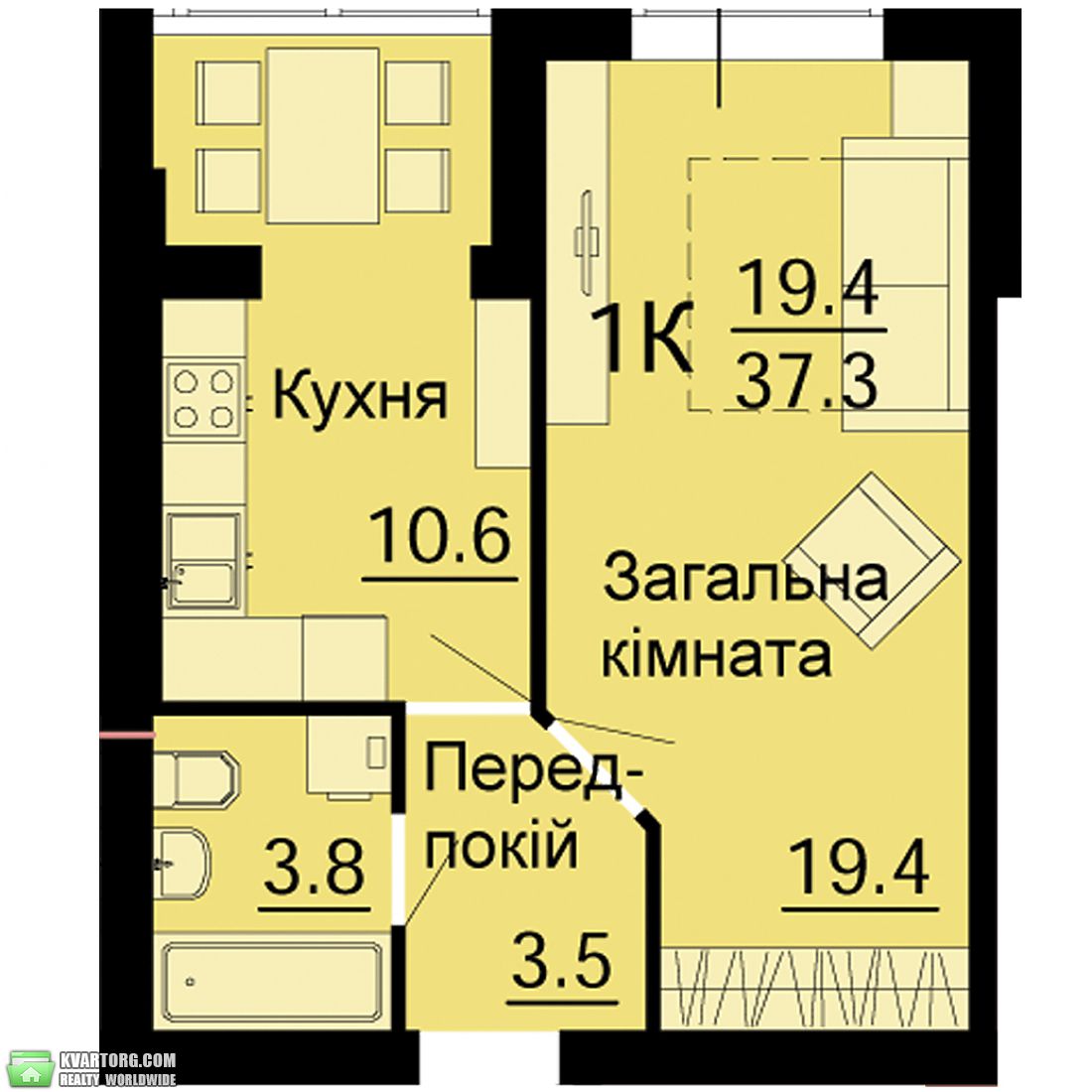 Sell 1-room apartment. Киев, Радужная — photo 1