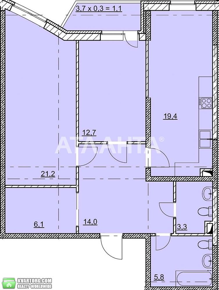 Sell 2-room apartment. Одесса, Гагаринское плато — photo 9