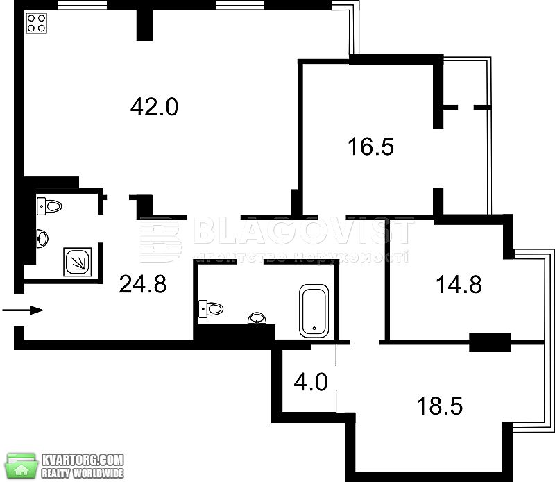 Rent out 4-room apartment. Киев, Днепровская набережная — photo 5