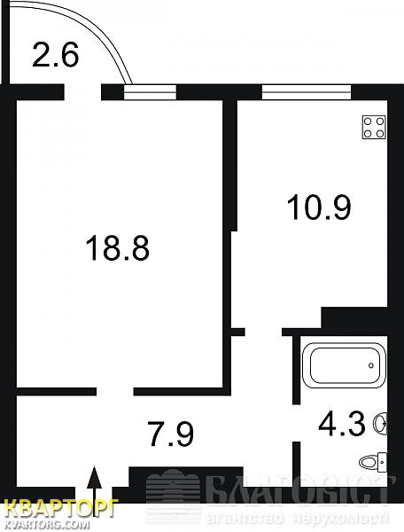Sell 1-room apartment. Киев, Ломоносова — photo 2
