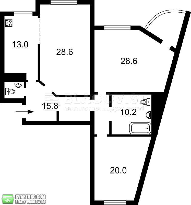 Sell 3-room apartment. Киев,  40-летия Октября просп — photo 1