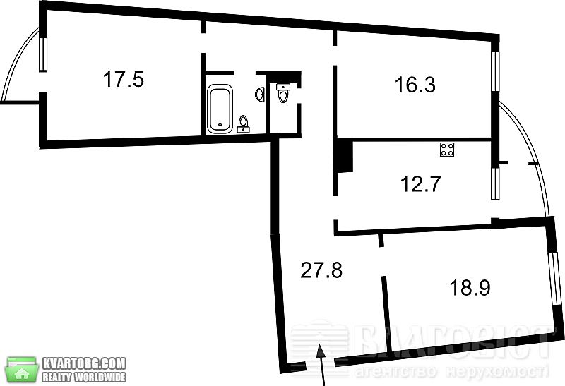 Sell 3-room apartment. Киев,  Днепровская наб — photo 2