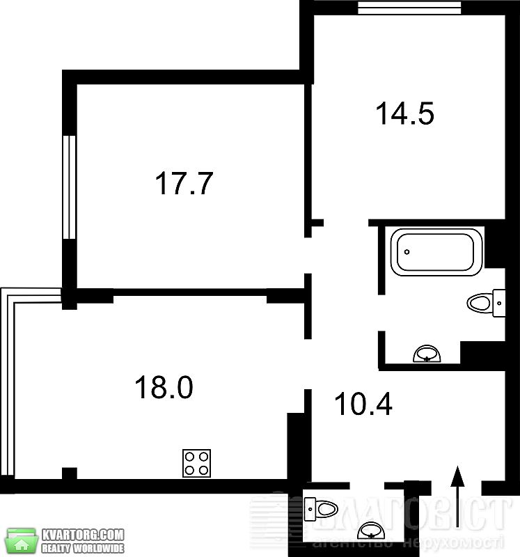 Sell 2-room apartment. Киев,  Воскресенская — photo 2