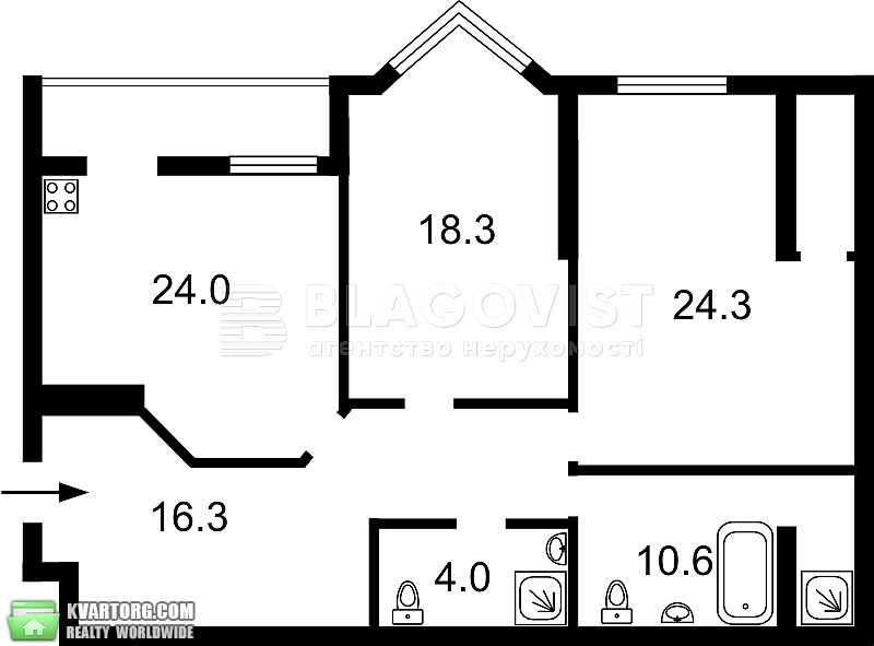 Rent out 2-room apartment. Киев, Коновальця — photo 6