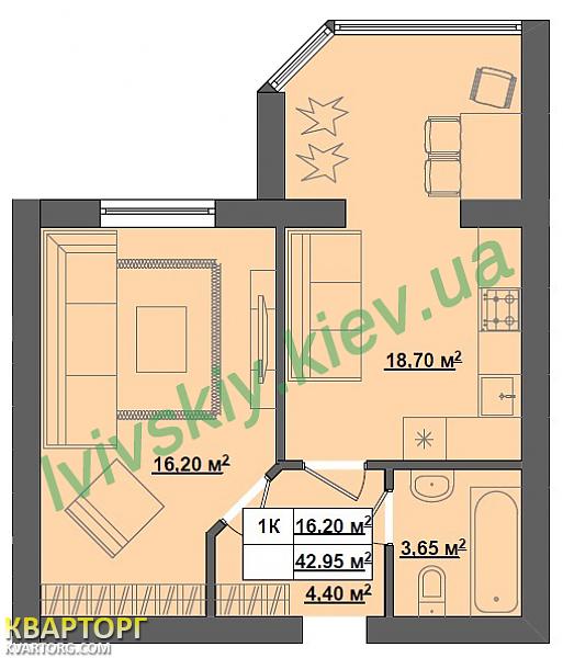 продам 1-комнатную квартиру. Киев,  Большая Окружная  - фото 8
