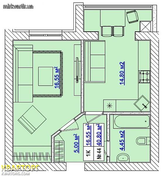 Sell 1-room apartment. Киев, Большая Окружная — photo 1