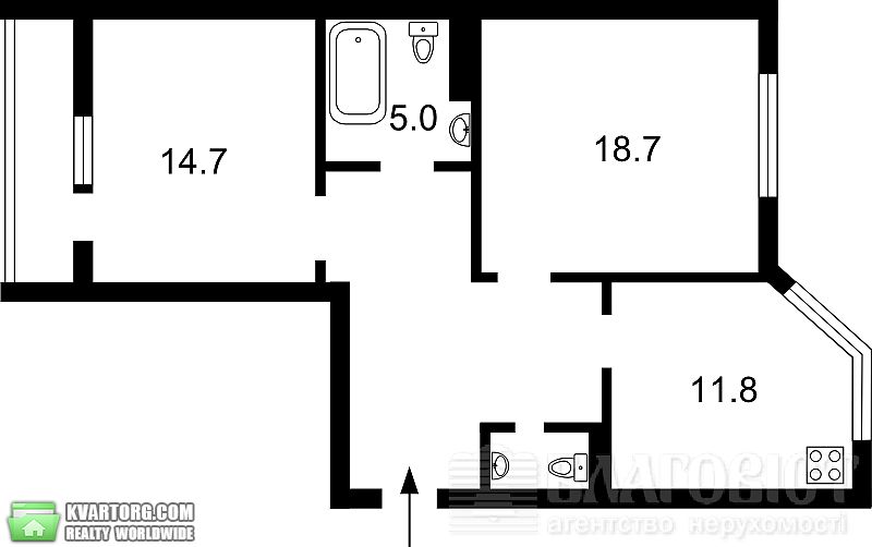 Sell 2-room apartment. Киев, Ломоносова — photo 1