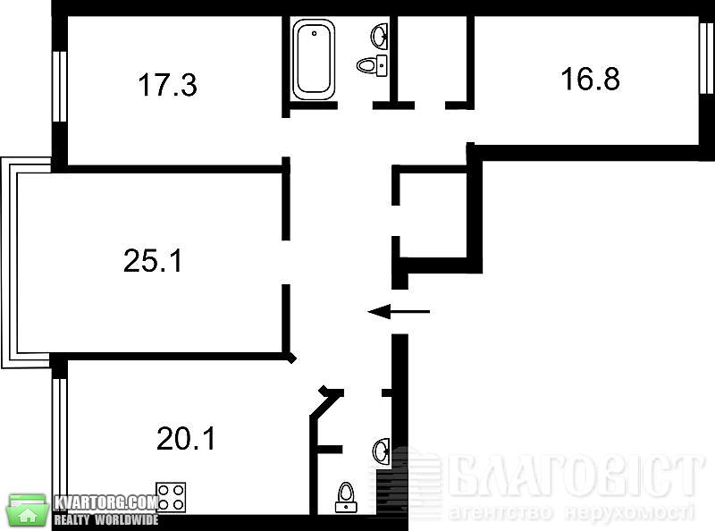 Sell 3-room apartment. Киев,  Днепровская наб — photo 3