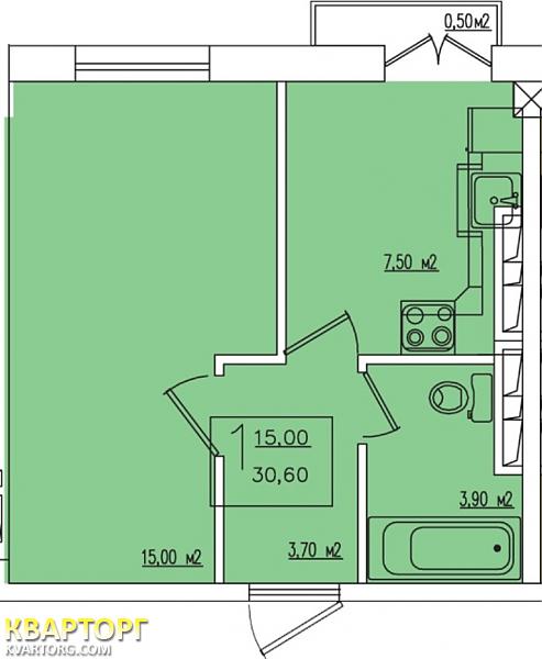 Sell 1-room apartment. Одесса, Жемчужная — photo 5