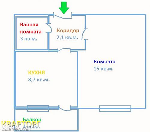 Sell 1-room apartment. Киев, Краснознаменная — photo 2