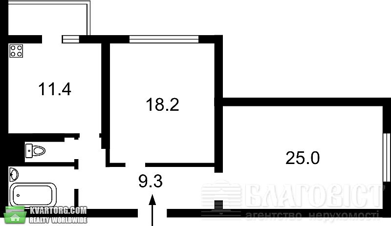 Sell 2-room apartment. Киев,  Тычины пр — photo 2