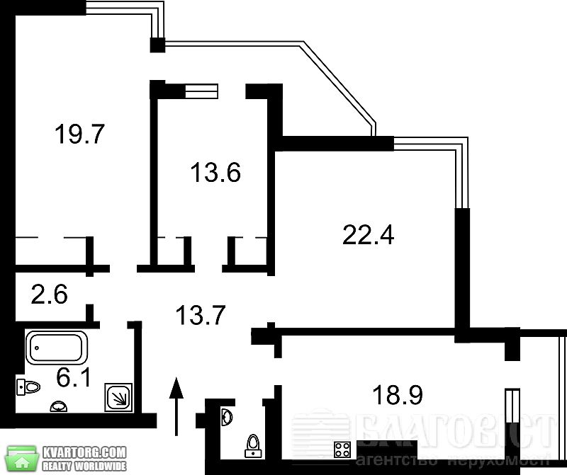 Sell 3-room apartment. Киев,  Щорса — photo 2