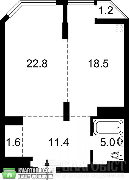 Sell 1-room apartment. Киев, Струтинского — photo 4