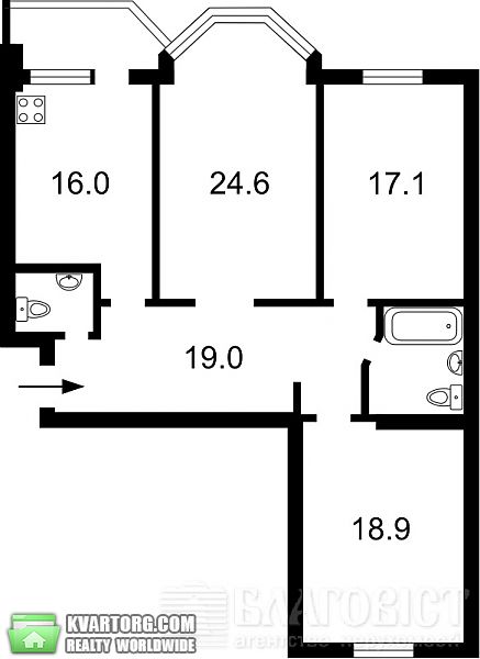 Sell 3-room apartment. Киев, Княжий Затон — photo 2