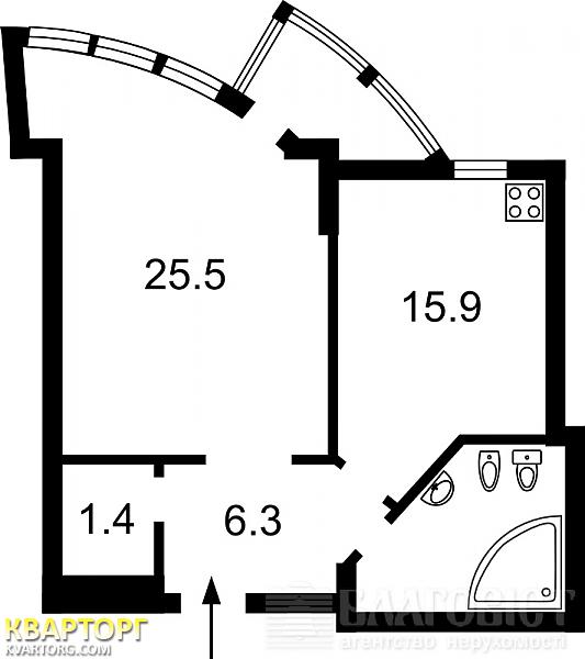 Sell 1-room apartment. Киев,  Дружбы Народов бул — photo 3