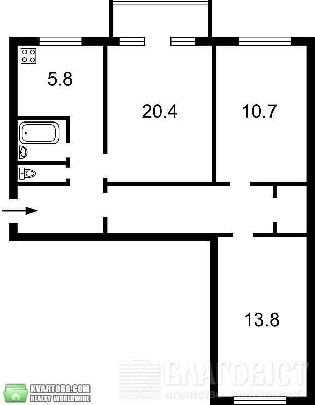 Sell 3-room apartment. Киев,  40-летия Октября просп — photo 9