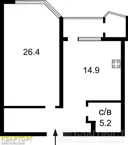 Sell 1-room apartment. Киев, Кудряшова — photo 2