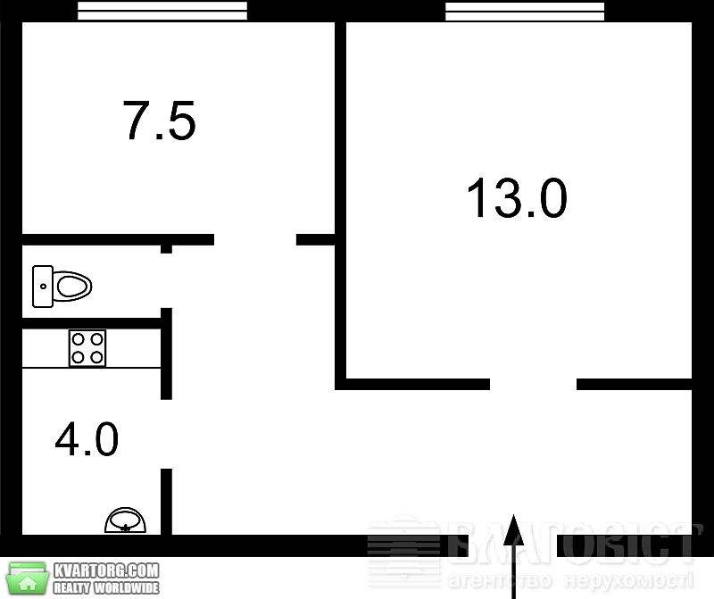 Sell 1-room apartment. Киев, Глазунова — photo 2