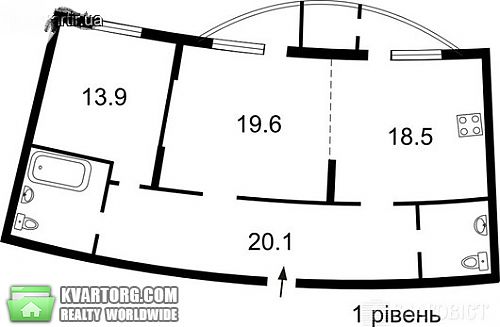 Sell 2-room apartment. Киев, Днепровская наб — photo 2