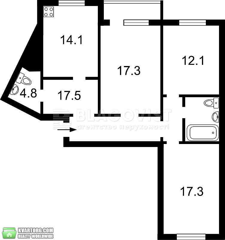 Sell 3-room apartment. Киев, Григоренка Петра — photo 3