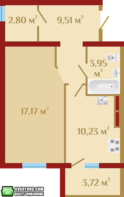 Sell 1-room apartment. Киев, Чубинского — photo 4