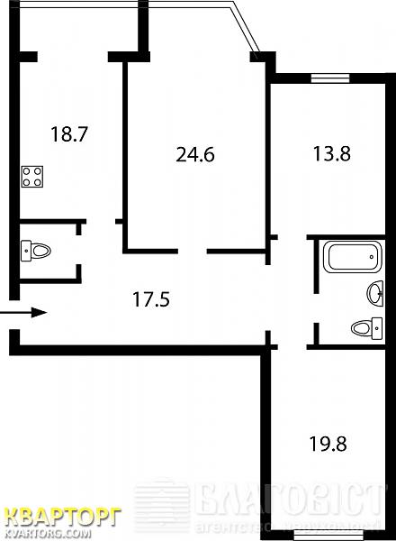 Sell 3-room apartment. Киев,  Ломоносова — photo 2