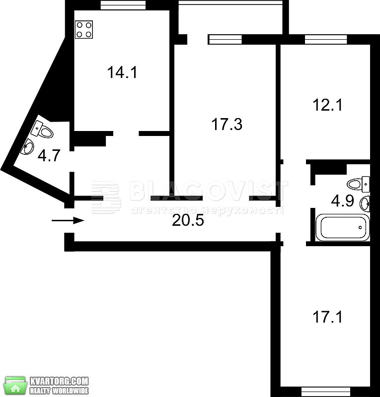 Sell 3-room apartment. Киев,  Урловская — photo 2