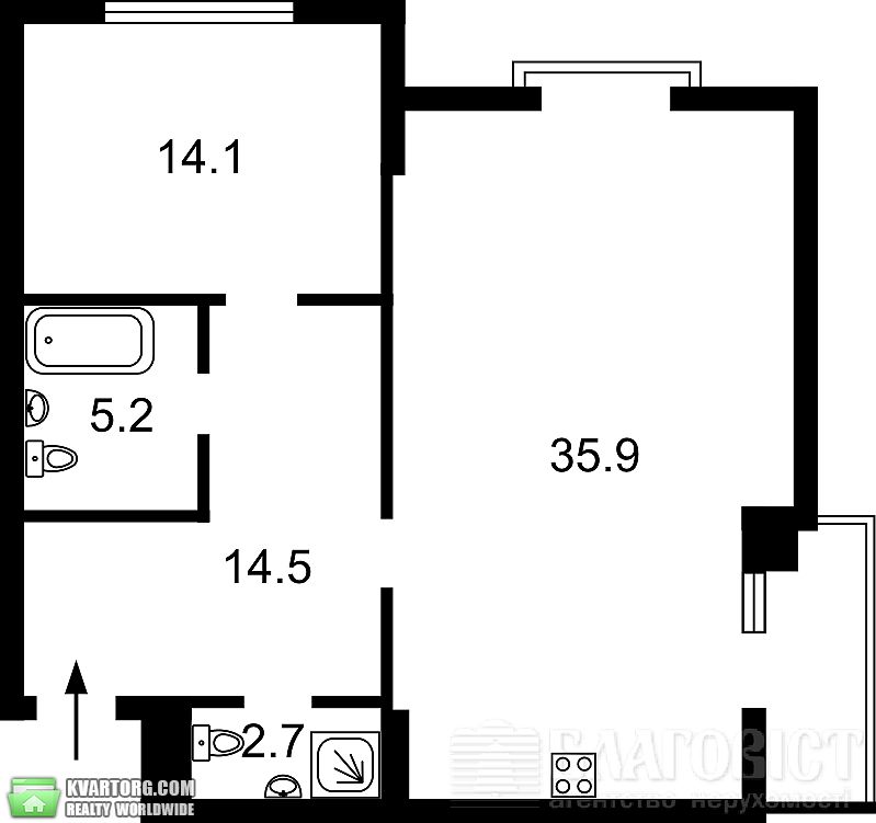Sell 1-room apartment. Киев,  Златоустовская — photo 9