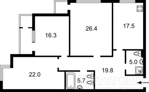 Sell 3-room apartment. Киев, Днепровская наб. — photo 1