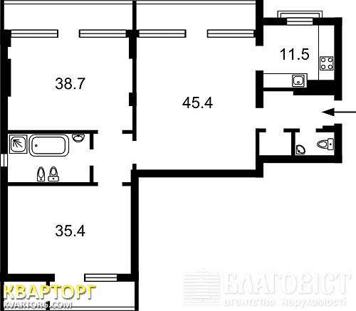 Sell 3-room apartment. Киев,  Щорса — photo 2