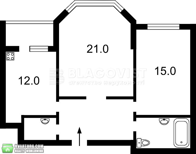 Rent out 2-room apartment. Киев, Гмири Бориса — photo 8