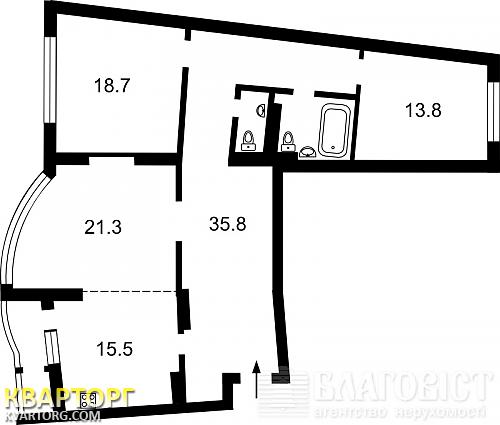 Sell 3-room apartment. Киев,  Днепровская наб — photo 2