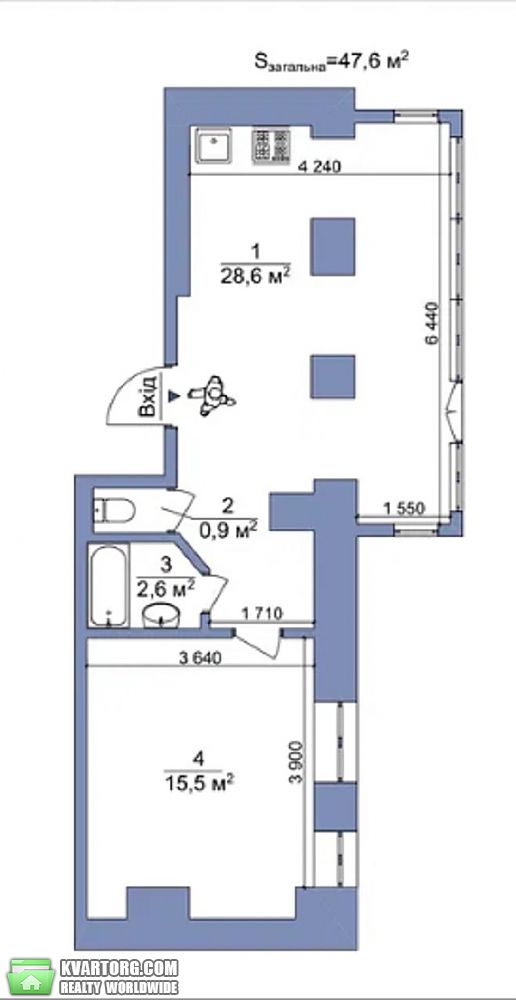 Sell 1-room apartment. Киев,  Рейтарская — photo 8