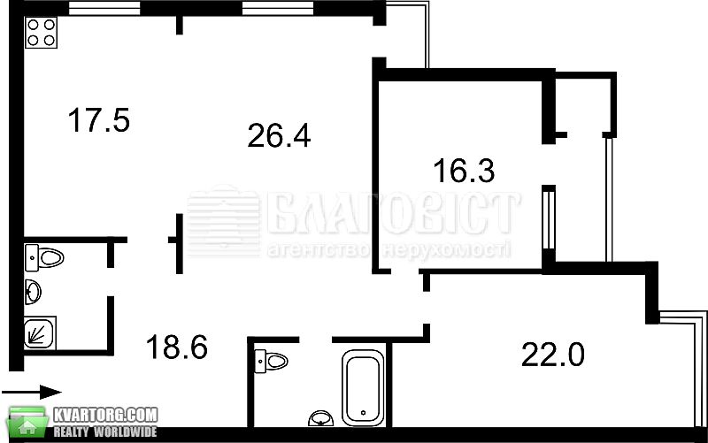 продам 3-комнатную квартиру. Киев,   Днепровская наб - фото 1