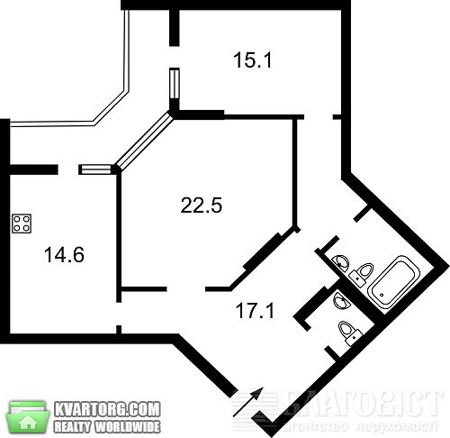 продам 2-комнатную квартиру. Киев,  Вильямса - фото 10