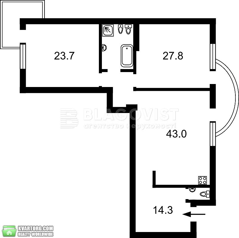 Sell 2-room apartment. Киев,  Воровского — photo 5