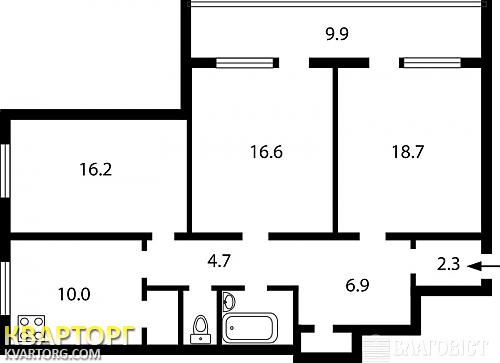 Sell 3-room apartment. Киев,  Луначарского — photo 2