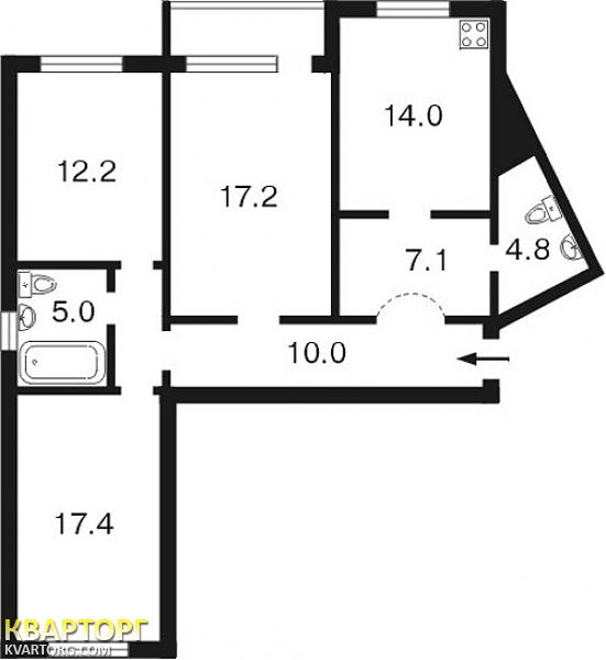 Sell 3-room apartment. Киев,  Милославская — photo 2