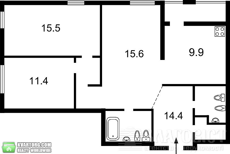 Sell 3-room apartment. Киев, Регенераторная — photo 2