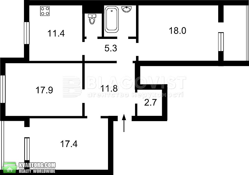 Sell 3-room apartment. Киев,  Здолбуновская — photo 2