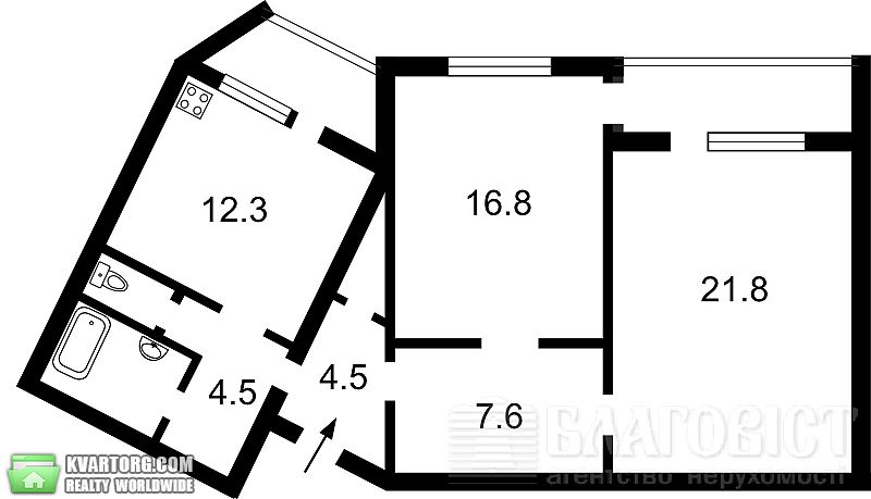 Sell 2-room apartment. Киев,  Гмыри — photo 4